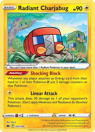 Radiant Charjabug 51/159 - Crown Zenith Holofoil - Poke-Collect