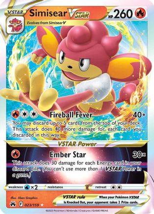 Simisear VSTAR 23/159 - Crown Zenith Holofoil - Poke-Collect