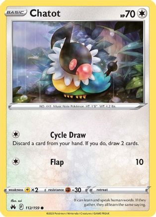 Chatot 112/159 - Crown Zenith - Poke-Collect