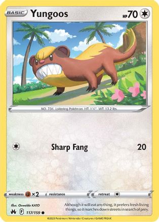 Yungoos 117/159 - Crown Zenith Reverse Holofoil - Poke-Collect