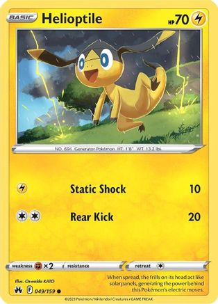 Helioptile 49/159 - Crown Zenith Reverse Holofoil - Poke-Collect