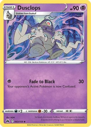 Dusclops 63/159 - Crown Zenith Reverse Holofoil - Poke-Collect