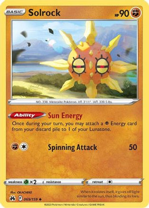 Solrock 69/159 - Crown Zenith - Poke-Collect