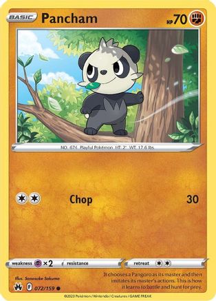 Pancham 72/159 - Crown Zenith Reverse Holofoil - Poke-Collect