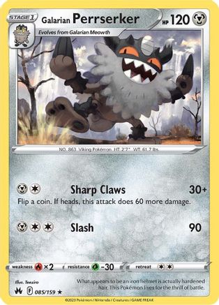 Galarian Perrserker 85/159 - Crown Zenith Reverse Holofoil - Poke-Collect