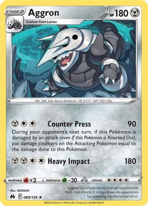 Aggron 89/159 - Crown Zenith Holofoil - Poke-Collect