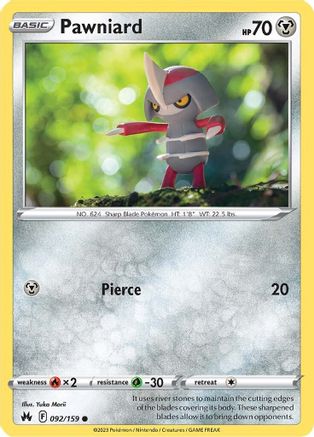 Pawniard (92) 92/159 - Crown Zenith - Poke-Collect