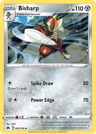 Bisharp 93/159 - Crown Zenith Reverse Holofoil - Poke-Collect