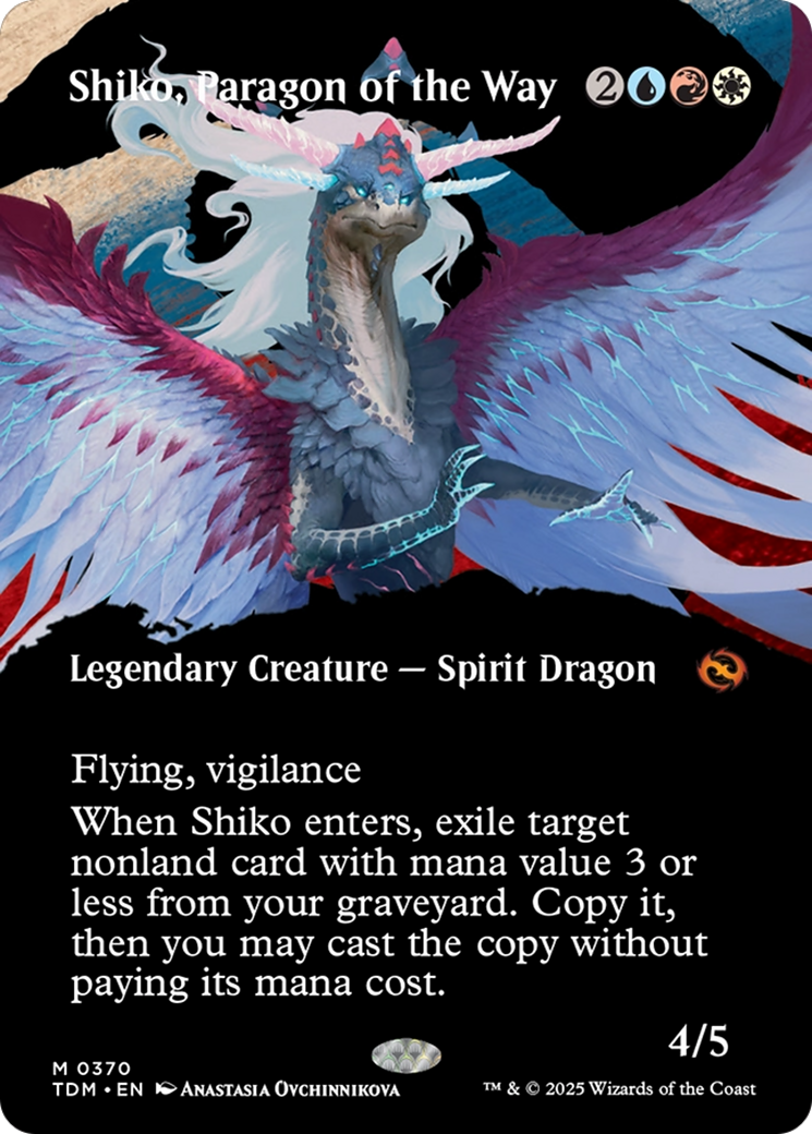 Shiko, Paragon of the Way (TDM-370) - Tarkir: Dragonstorm: (Showcase) (Borderless) Foil - Poke-Collect