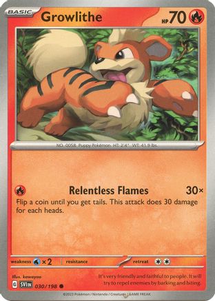 Growlithe - 030/198 30 - SV01 Scarlet & Violet Base Set Reverse Holofoil - Poke-Collect