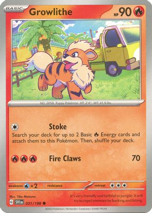 Growlithe - 031/198 31 - SV01 Scarlet & Violet Base Set - Poke-Collect