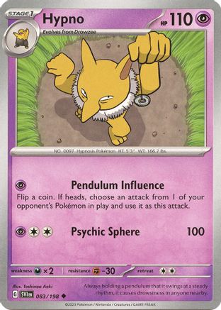 Hypno 83 - SV01 Scarlet & Violet Base Set Reverse Holofoil - Poke-Collect
