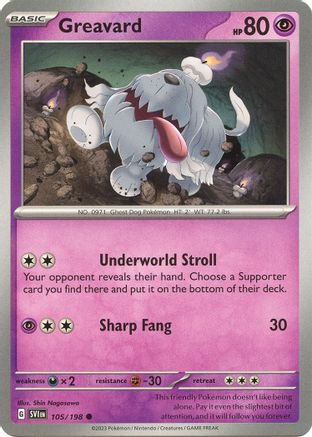 Greavard - 105/198 105 - SV01 Scarlet & Violet Base Set Reverse Holofoil - Poke-Collect