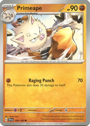 Primeape 108 - SV01 Scarlet & Violet Base Set - Poke-Collect