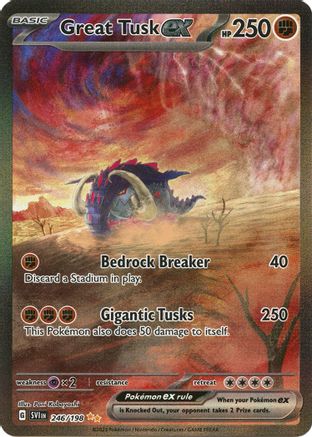 Great Tusk ex - 246/198 246 - SV01 Scarlet & Violet Base Set Holofoil - Poke-Collect