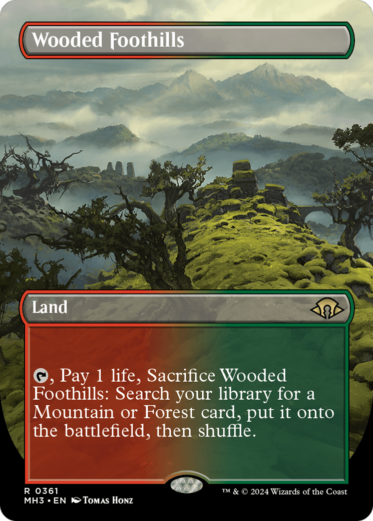 Wooded Foothills (Borderless) (MH3-361) - Modern Horizons 3 (Borderless) - Poke-Collect