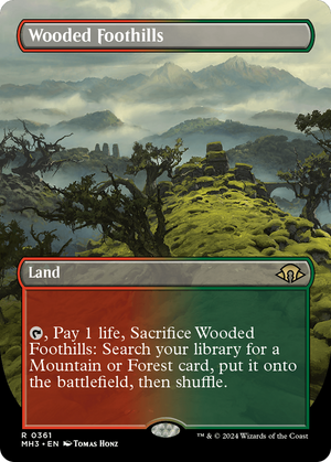 Wooded Foothills (Borderless) (MH3-361) - Modern Horizons 3 (Borderless) - Poke-Collect