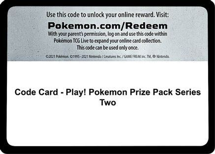 Code Card - Play! Pokemon Prize Pack Series Two - Prize Pack Series Cards - Poke-Collect
