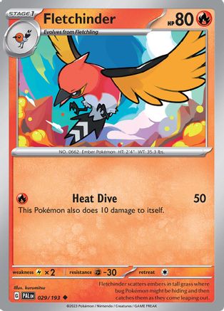 Fletchinder - 029/193 29 - SV02 Paldea Evolved Reverse Holofoil - Poke-Collect