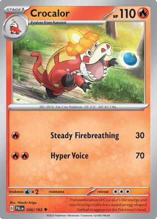 Crocalor - 036/193 36 - SV02 Paldea Evolved Reverse Holofoil - Poke-Collect