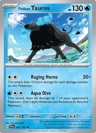 Paldean Tauros - 041/193 41 - SV02 Paldea Evolved Reverse Holofoil - Poke-Collect