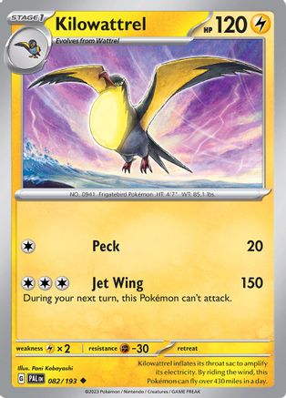 Kilowattrel 82 - SV02 Paldea Evolved Reverse Holofoil - Poke-Collect
