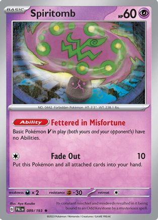 Spiritomb 89 - SV02 Paldea Evolved Holofoil - Poke-Collect