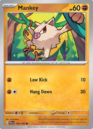 Mankey 106 - SV02 Paldea Evolved - Poke-Collect
