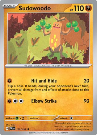 Sudowoodo 109 - SV02 Paldea Evolved Reverse Holofoil - Poke-Collect