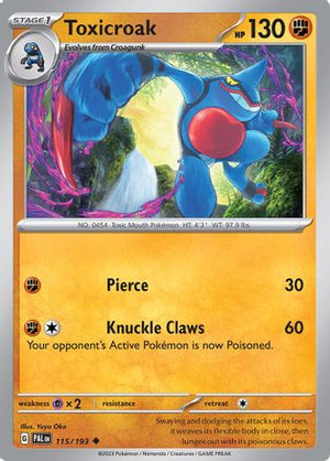Toxicroak 115 - SV02 Paldea Evolved - Poke-Collect