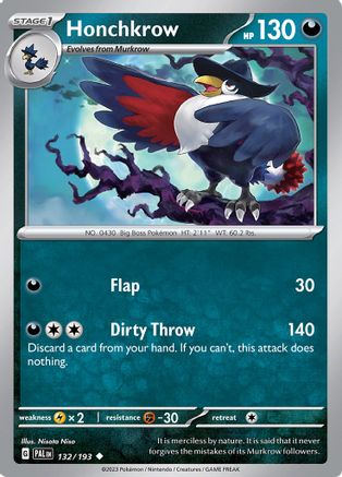 Honchkrow 132 - SV02 Paldea Evolved - Poke-Collect