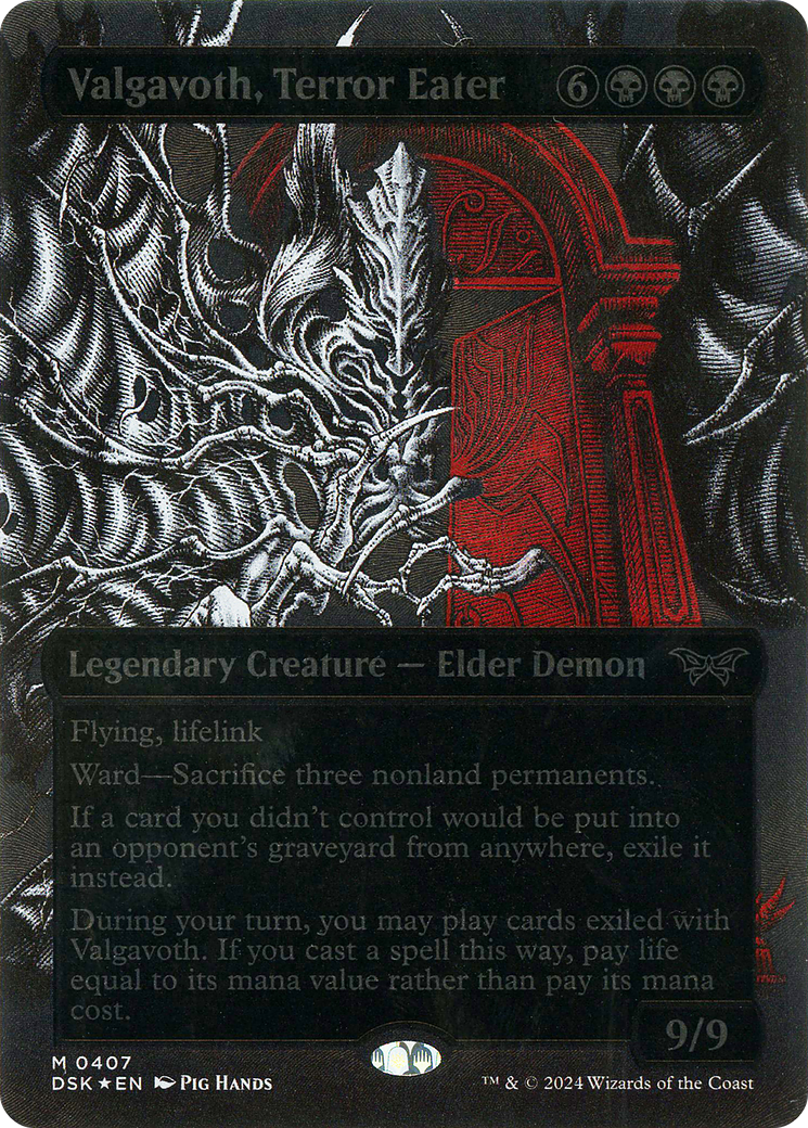 Valgavoth, Terror Eater (DSK-407) - Duskmourn: House of Horror: (Showcase) (Borderless) Foil - Poke-Collect