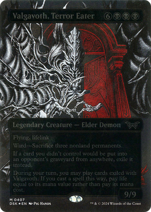 Valgavoth, Terror Eater (DSK-407) - Duskmourn: House of Horror: (Showcase) (Borderless) Foil - Poke-Collect