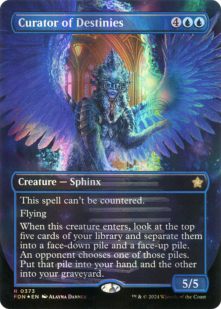 Curator of Destinies (FDN-373) - Foundations (Borderless) Foil - Poke-Collect
