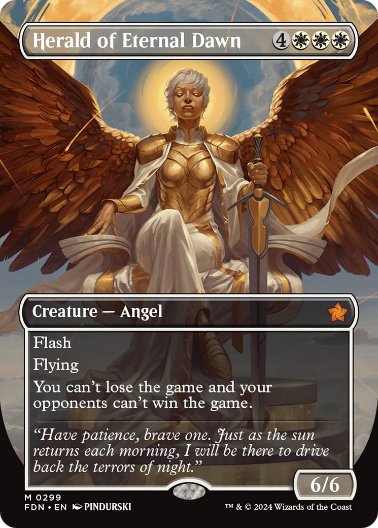 Herald of Eternal Dawn (FDN-299) - Foundations (Borderless) Foil - Poke-Collect