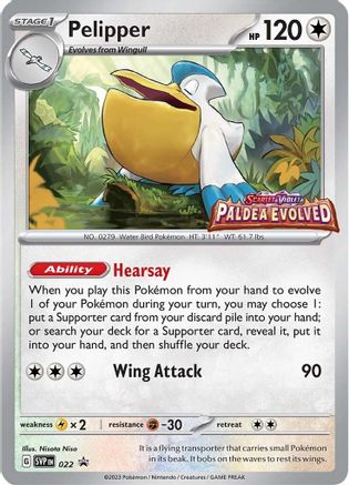 Pelipper - 022 (Prerelease) 22 - SV Scarlet & Violet Promo Cards Holofoil - Poke-Collect