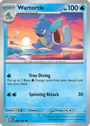 Wartortle 8 - SV Scarlet and Violet 151 Reverse Holofoil - Poke-Collect