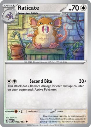 Raticate 20 - SV Scarlet & Violet 151 Reverse Holofoil - Poke-Collect
