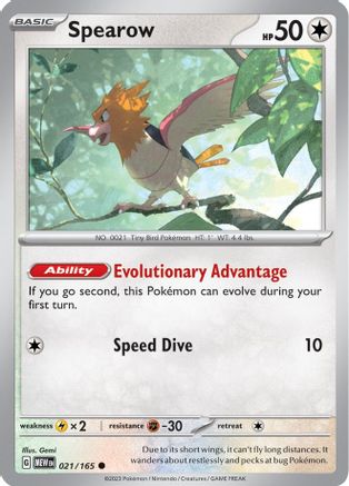 Spearow 21 - SV Scarlet and Violet 151 Reverse Holofoil - Poke-Collect