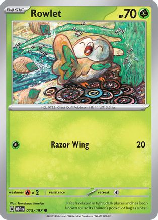 Rowlet 13 - SV03 Obsidian Flames Reverse Holofoil - Poke-Collect