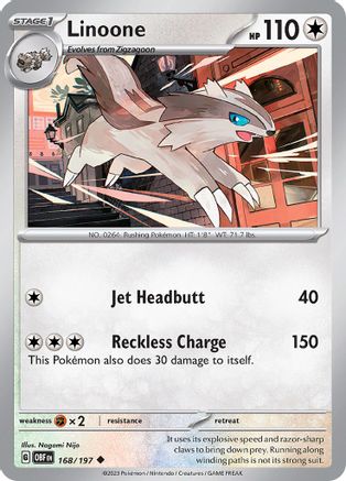 Linoone 168 - SV03 Obsidian Flames Reverse Holofoil - Poke-Collect