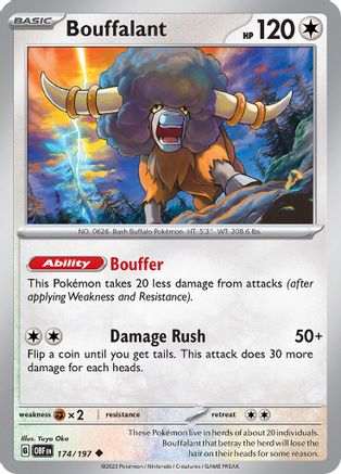 Bouffalant 174 - SV03 Obsidian Flames Reverse Holofoil - Poke-Collect