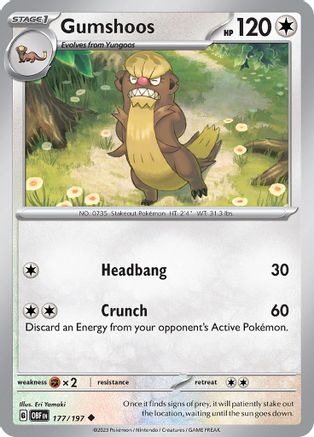 Gumshoos 177 - SV03 Obsidian Flames Reverse Holofoil - Poke-Collect