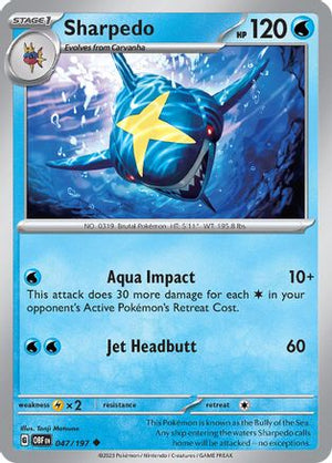 Sharpedo 47 - SV03 Obsidian Flames Reverse Holofoil - Poke-Collect