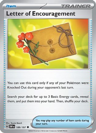 Letter of Encouragement 189 - SV03 Obsidian Flames Reverse Holofoil - Poke-Collect