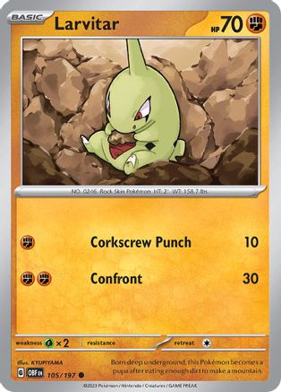 Larvitar 105 - SV03 Obsidian Flames Reverse Holofoil - Poke-Collect