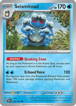 Seismitoad 52 - SV03 Obsidian Flames Reverse Holofoil - Poke-Collect