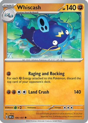Whiscash 109 - SV03 Obsidian Flames - Poke-Collect