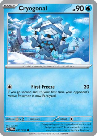 Cryogonal 55 - SV03 Obsidian Flames Reverse Holofoil - Poke-Collect