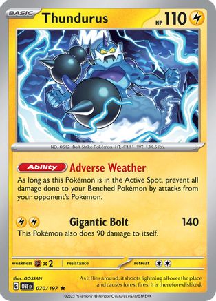 Thundurus 70 - SV03 Obsidian Flames Holofoil - Poke-Collect